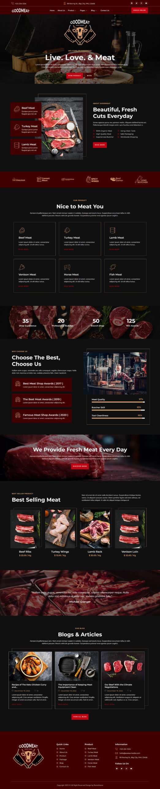 Website Development Service-Portfolio-Meat-Website